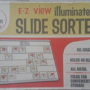 Logan EZ View Illuminated Slide Sorter #055 Vintage in Original Box, Needs Bulb